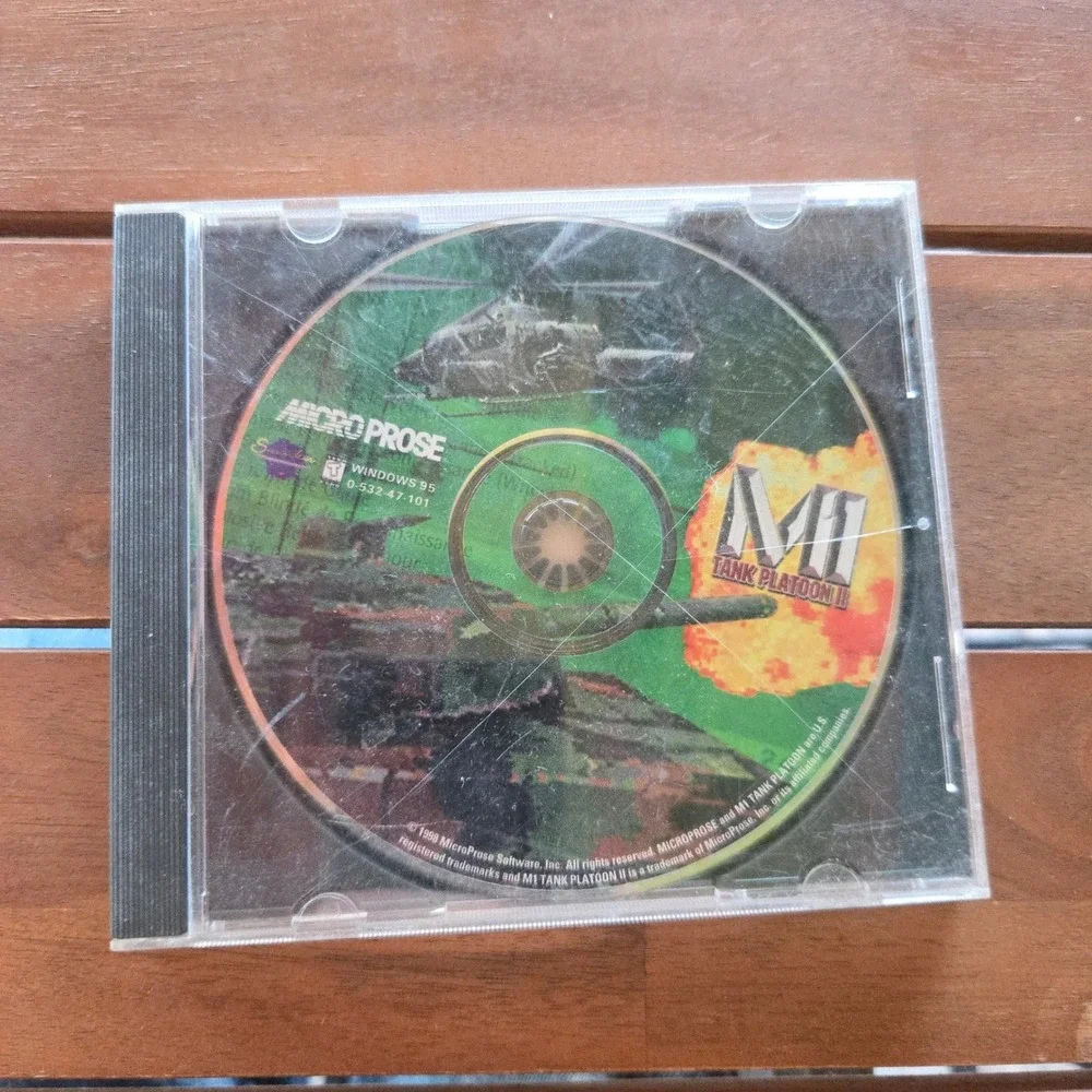 VTG MicroProse M1 Tank Platoon II Green‎ PC Game Disc Windows 95 1998 Simulation